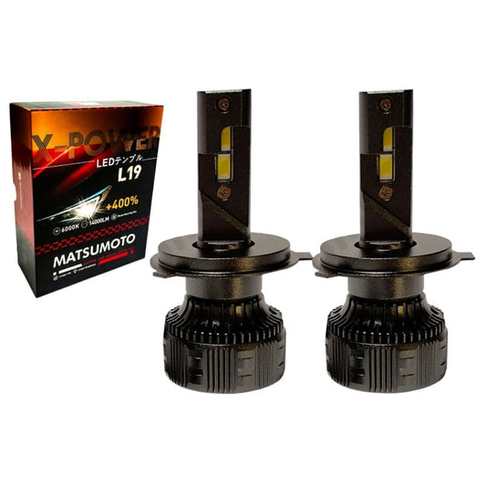 Kit Ampolletas LED H4 L19 14000Lm 6000K